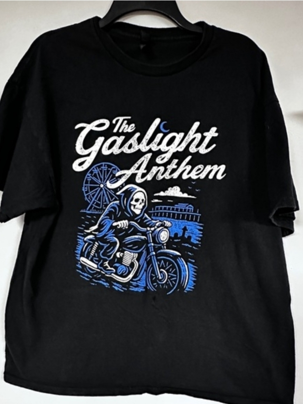 The Gaslight Anthem Graphic Band Tee, Ferris wheel, Grim Reaper, Motorcycle,
XL
